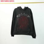 Sp5Der Rhinestone Logo Hoodie Black