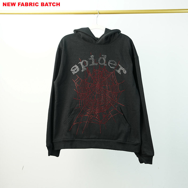 Sp5Der Rhinestone Logo Hoodie Black