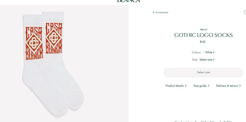 Casablanca Logo Crew Socks White Orange