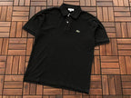 Lacoste Black Grey Slim-Fit Polo Shirt