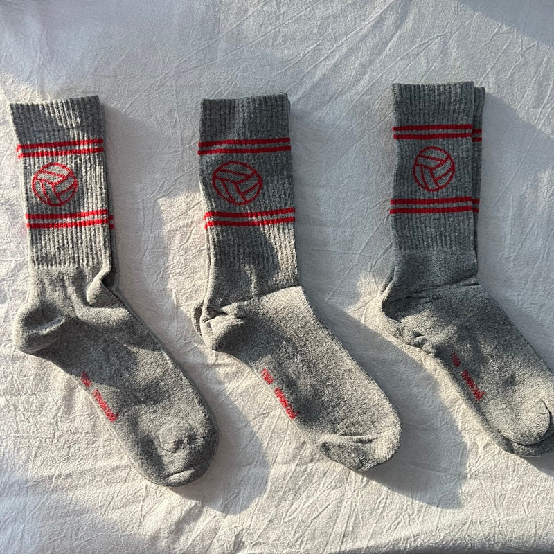 Premium Socks - Gray/Red