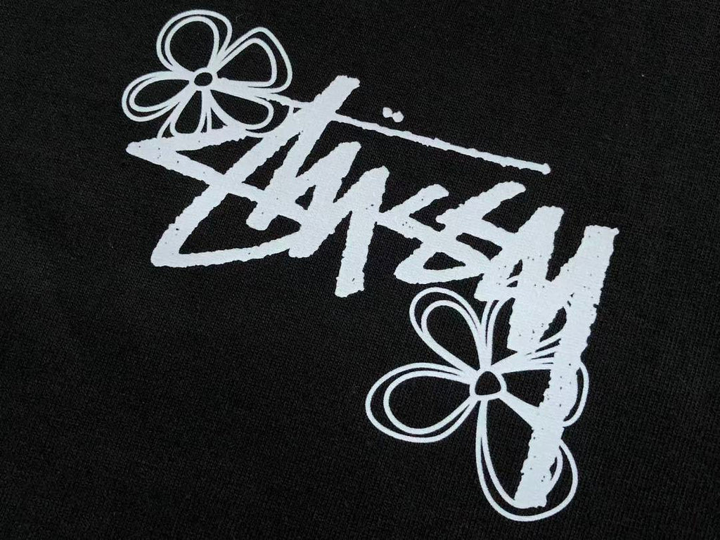 Black White Design Graphic Stussy T-Shirt