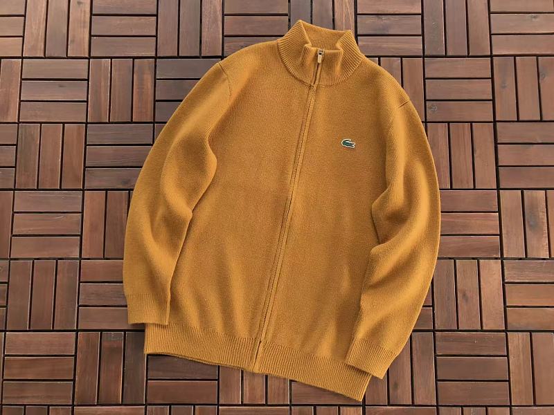 Lacoste Navy Mustard Quarter-Zip Sweater