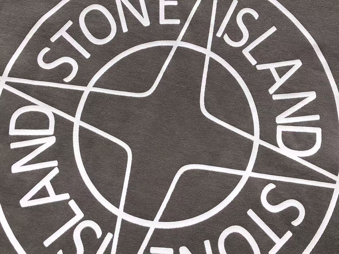 Grey Compass Logo Stone Island T-Shirt