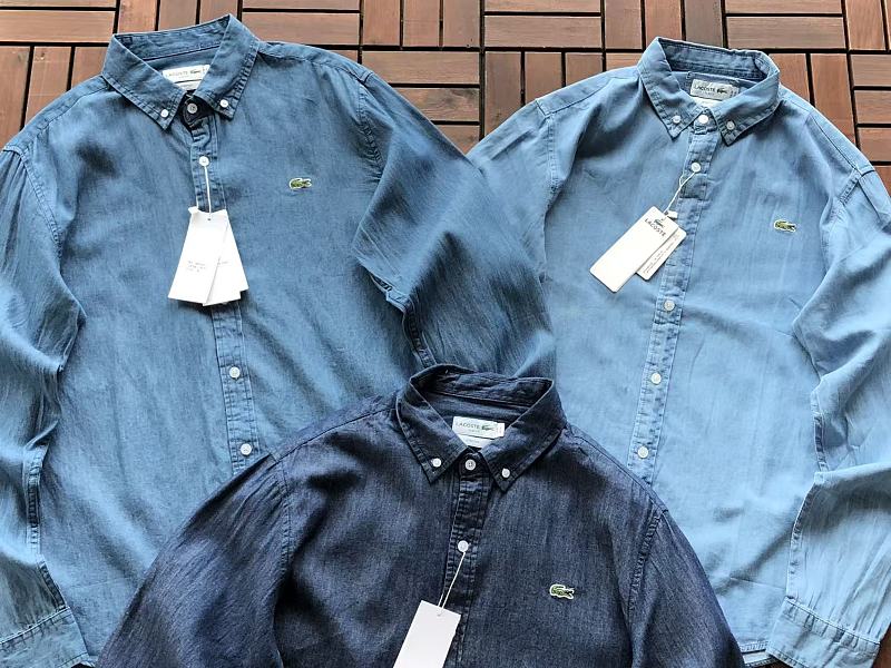Lacoste Denim Long-Sleeve Button-Up Shirt