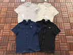 Lacoste Textured Short-Sleeve Button-Up Shirt