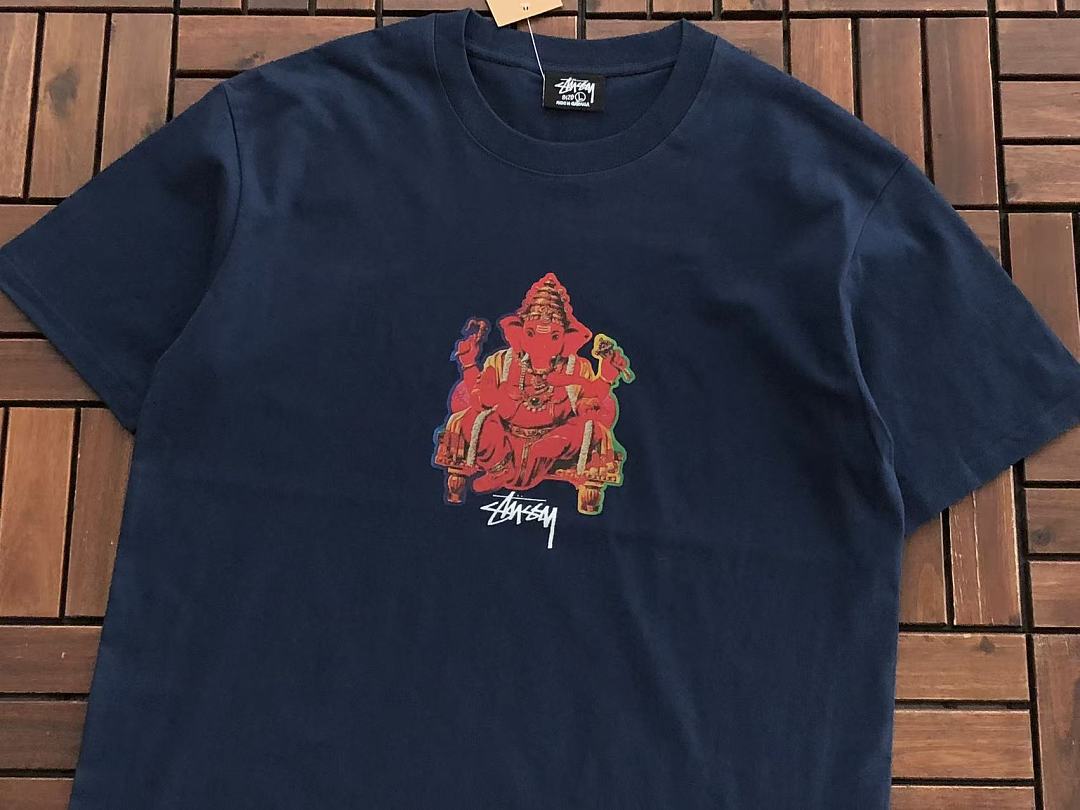 Red Flame Graphic Stussy T-Shirt