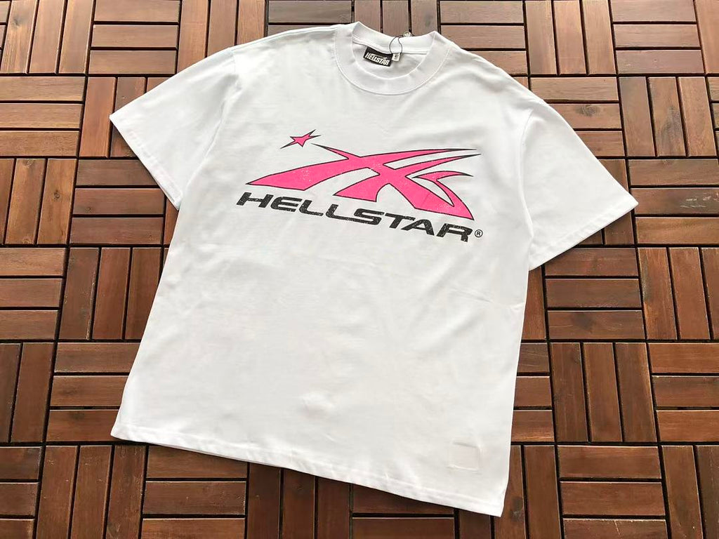 White Pink Logo Hellstar T-Shirt