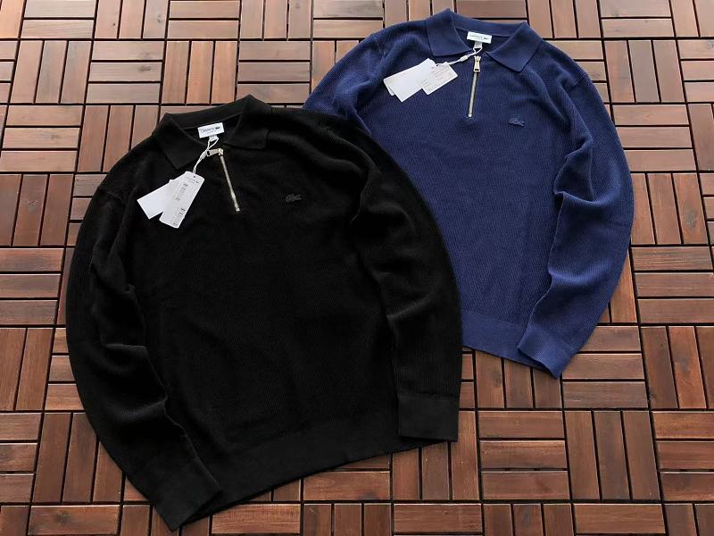 Lacoste Two-Color Quarter-Zip Polo Sweater