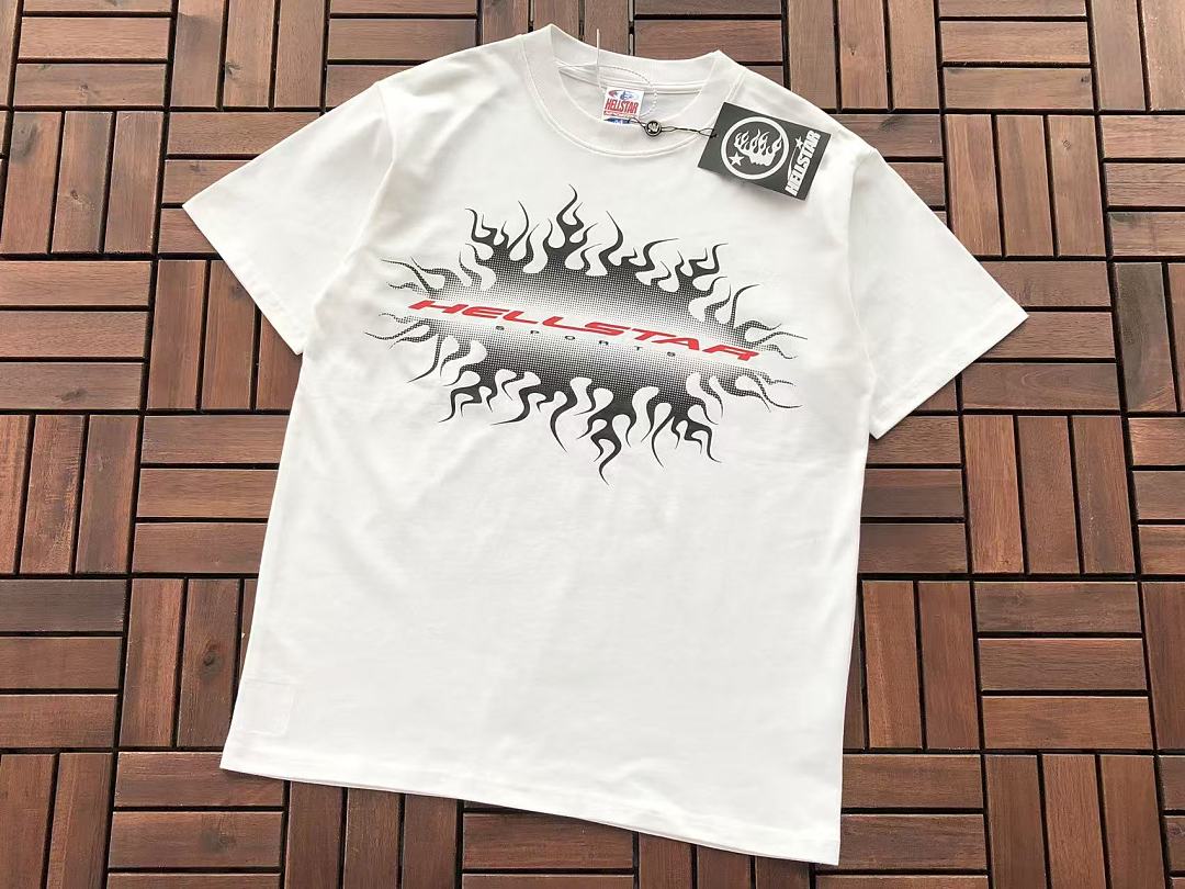 Black White Flame Graphic Hellstar T-Shirt