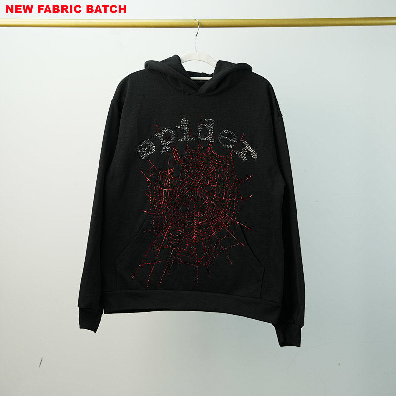 Sp5Der Rhinestone Logo Hoodie Black