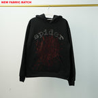 Sp5Der Rhinestone Logo Hoodie Black