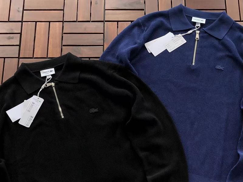 Lacoste Two-Color Quarter-Zip Polo Sweater