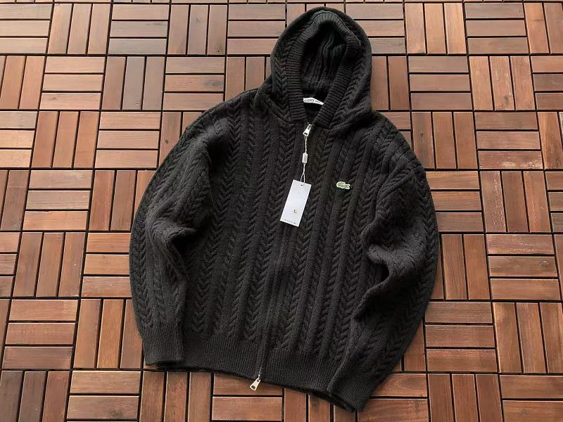 Lacoste Cable-Knit Zip Hoodie