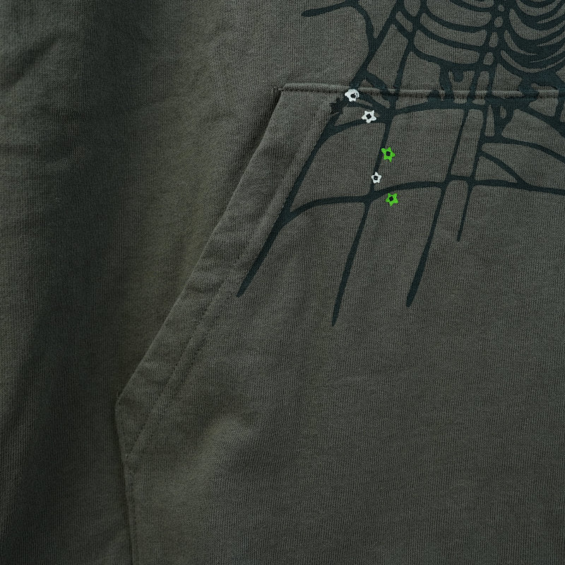 Sp5der Wait Web Hoodie Slate Grey