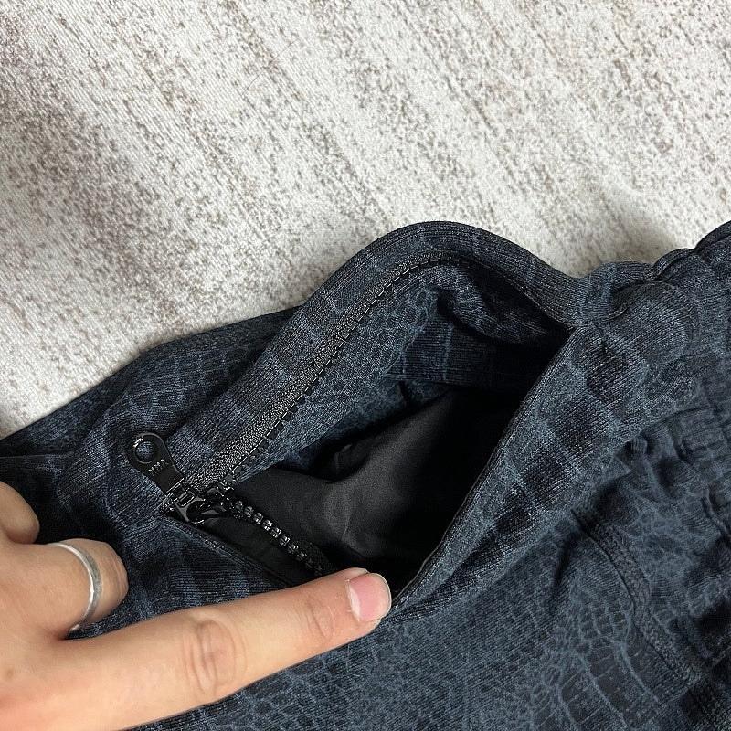 Unknown Brand Grey Croc-Print Zip Garment