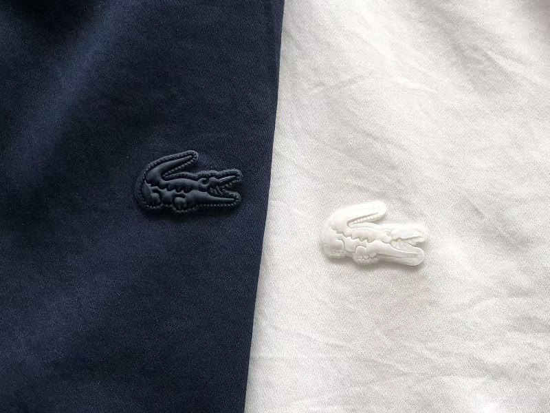 Lacoste Navy White Long-Sleeve Button-Up Shirt