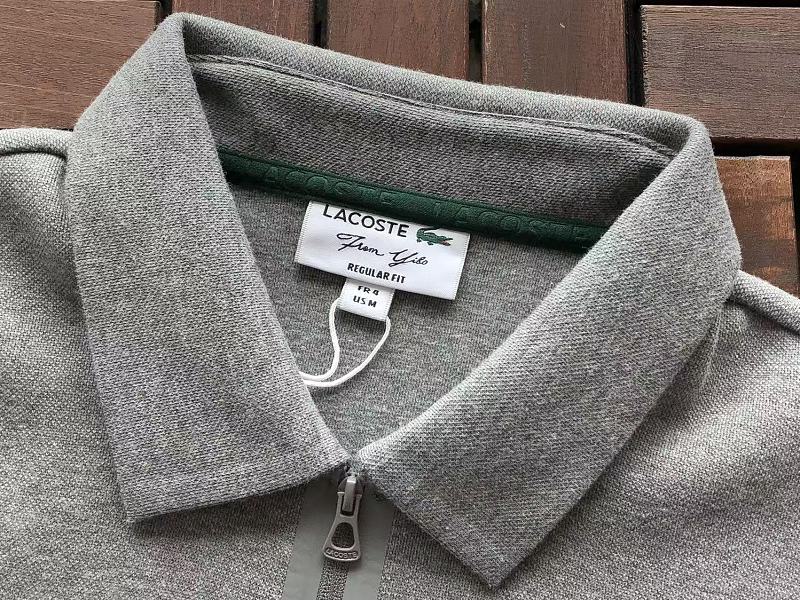 Lacoste Grey Long-Sleeve Zip Polo