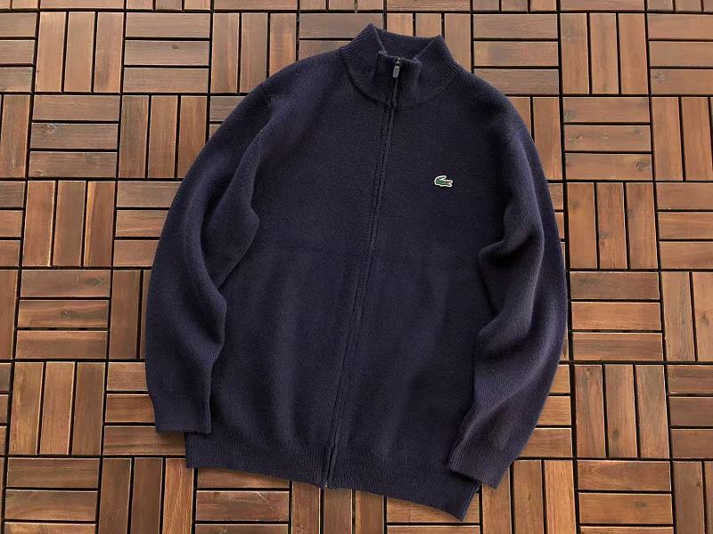Lacoste Navy Mustard Quarter-Zip Sweater
