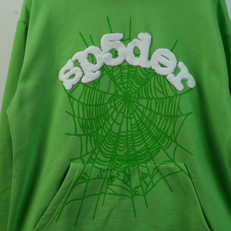 Sp5Der Web Hoodie Slime Green