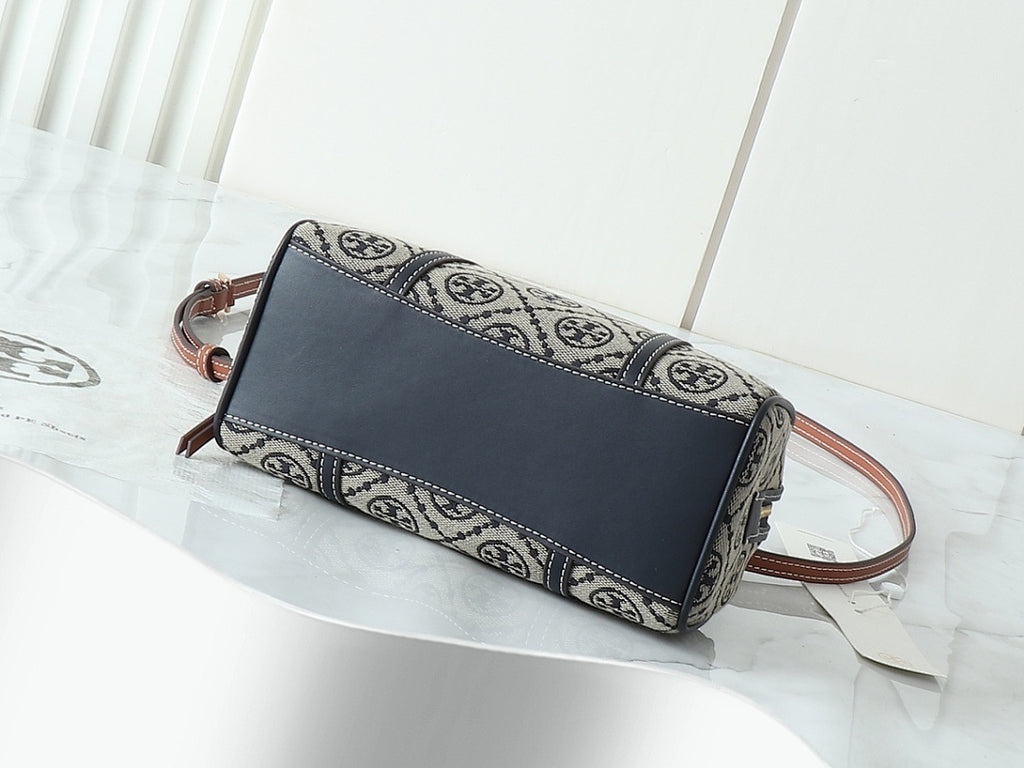 TORY BURCH Mini Satchel - Navy/Cognac