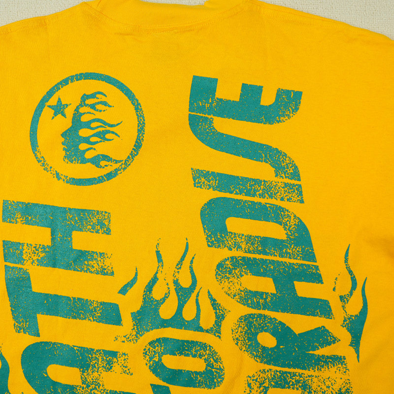 Hellstar Studios Jesus Emblem Short Sleeve Tee Shirt Yellow