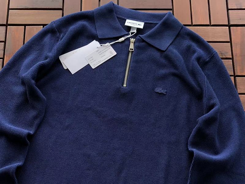 Lacoste Two-Color Quarter-Zip Polo Sweater