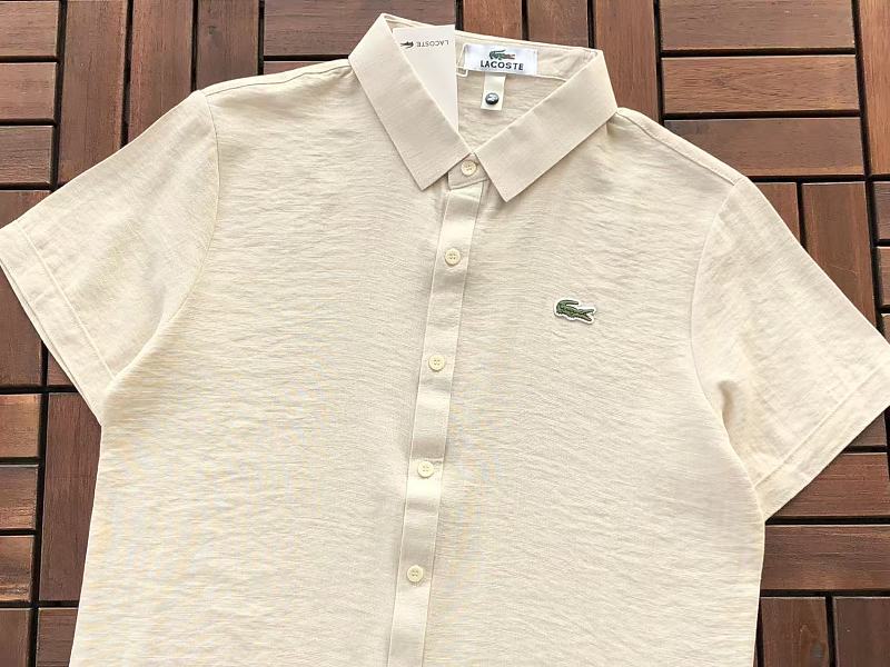 Lacoste Textured Short-Sleeve Button-Up Shirt