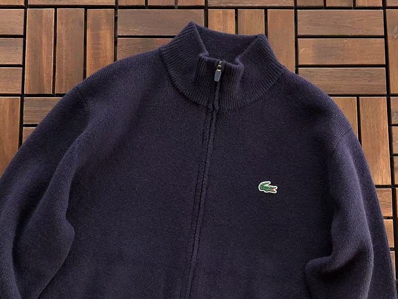 Lacoste Navy Mustard Quarter-Zip Sweater