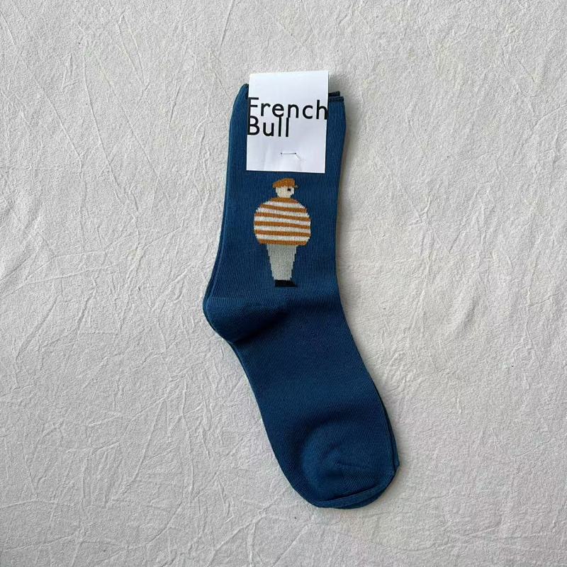 French Bull Cotton Crew Socks with Character Print