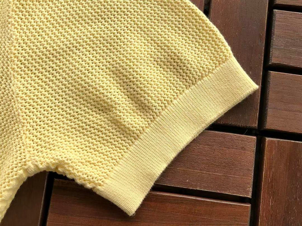 Yellow Knit Short-Sleeve Polo Shirt