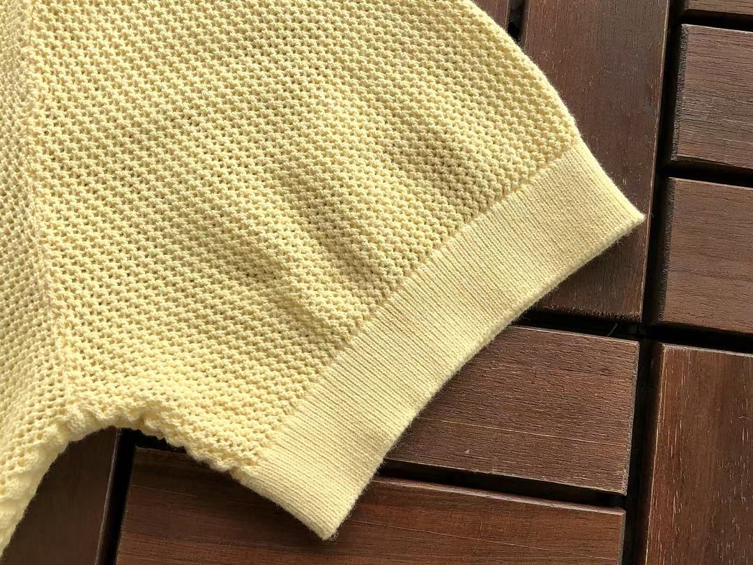 Yellow Knit Short-Sleeve Polo Shirt