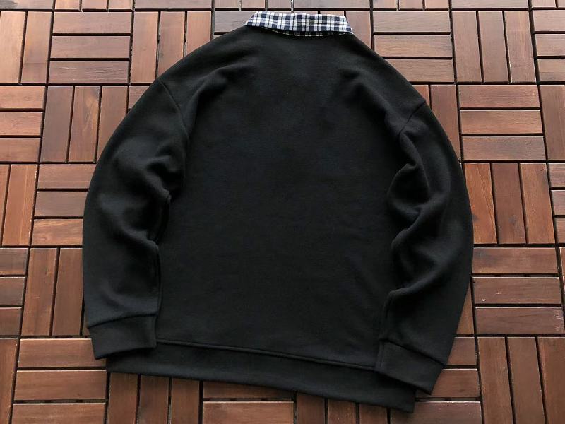 Lacoste Plaid-Collar Quarter-Zip Sweater