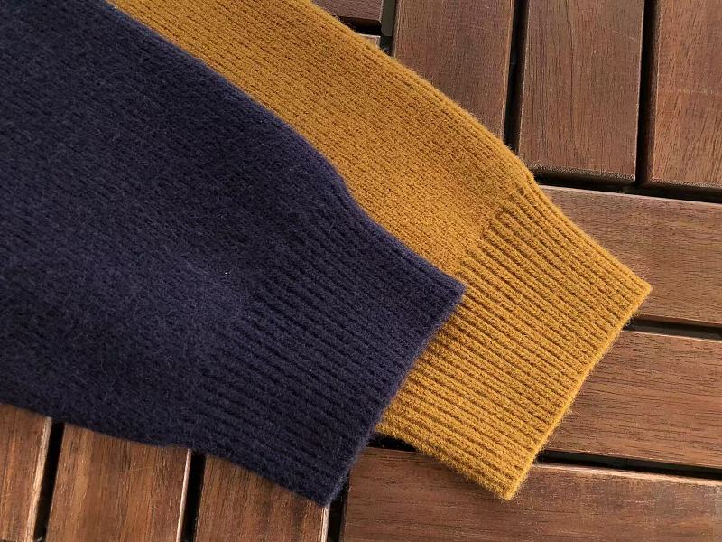 Lacoste Navy Mustard Quarter-Zip Sweater