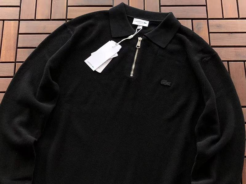 Lacoste Two-Color Quarter-Zip Polo Sweater