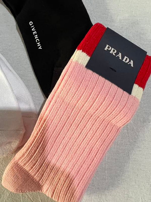 Athletic Striped Crew Socks
