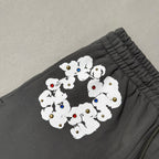 Rhinestone Cotton Wreath Zip Hoodie