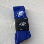 Blue Crew Socks with Graffiti Logo Twin Pack