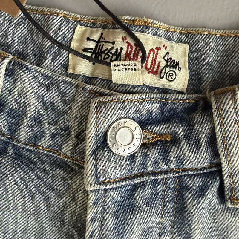 Stussy Denim Jeans - Wash Water Blue Yellow Label