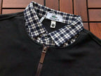 Lacoste Plaid-Collar Quarter-Zip Sweater