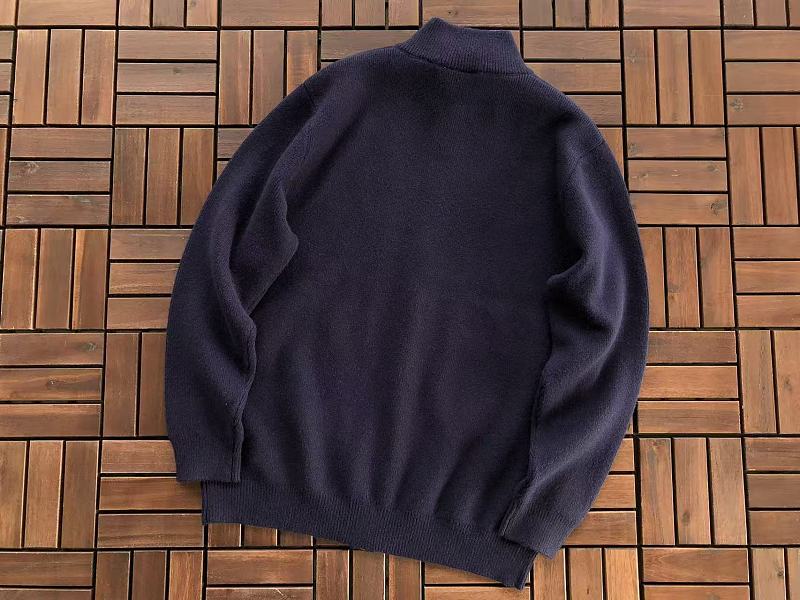 Lacoste Navy Mustard Quarter-Zip Sweater