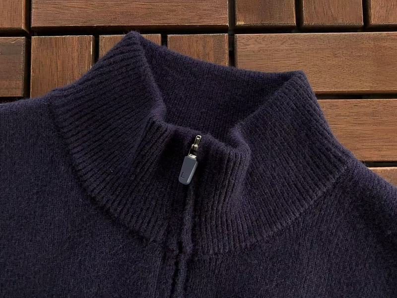 Lacoste Navy Mustard Quarter-Zip Sweater