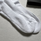 White Crew Socks with Red Logo