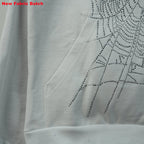 Sp5Der Rhinestone Logo Hoodie White