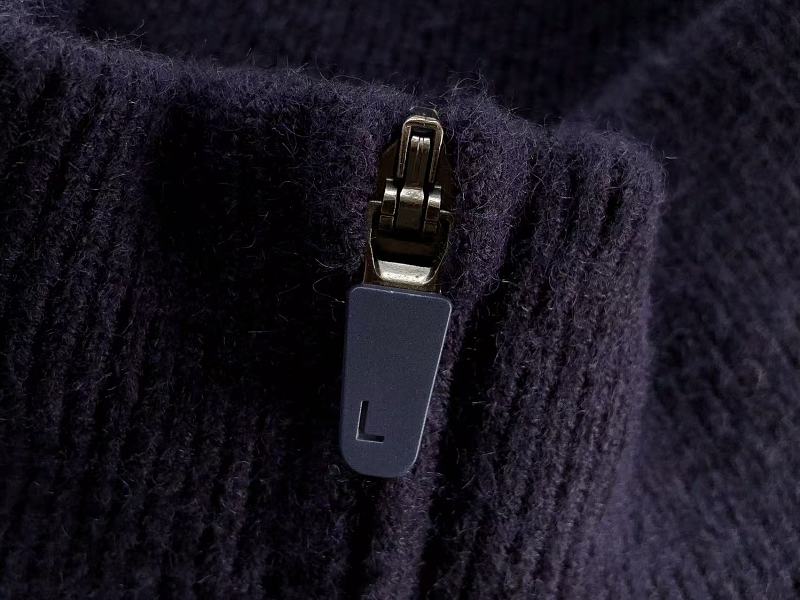 Lacoste Navy Mustard Quarter-Zip Sweater