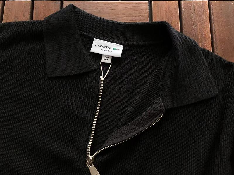 Lacoste Two-Color Quarter-Zip Polo Sweater
