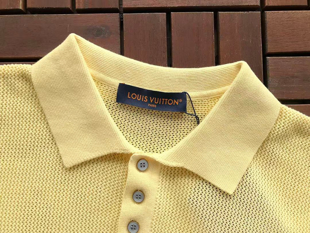 Yellow Knit Short-Sleeve Polo Shirt
