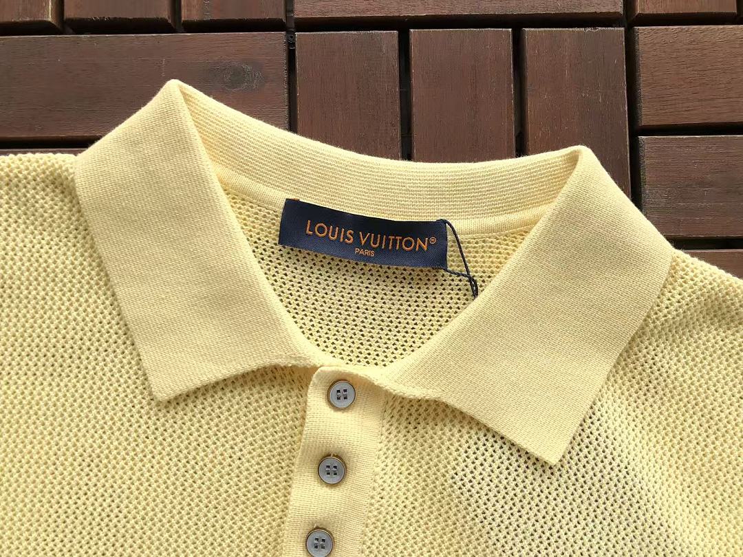 Yellow Knit Short-Sleeve Polo Shirt