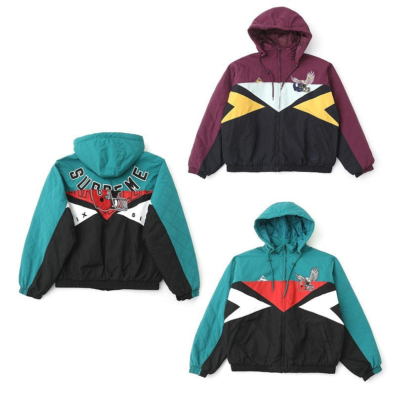 Supreme Football Graphic Colorblock Hooded Windbreaker