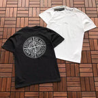Black White Small Logo Stone Island T-Shirt 2